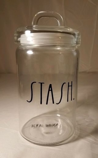 Rae Dunn Stash Glass Canister Jar Container With Lid