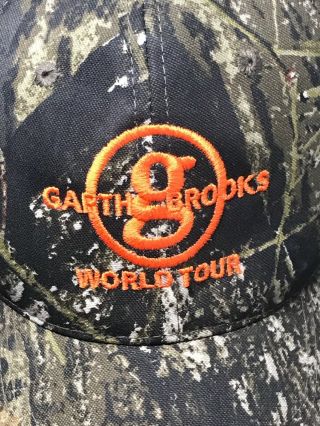 Garth Brooks World Tour Concert Baseball Hat Camouflage Mossy Oak Camo Strap Cap 2