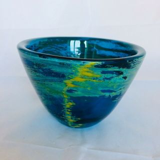 Stunning Mdina Sea And Sand Bowl Vintage Art Glass
