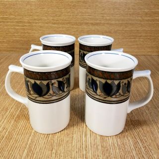 Mikasa Intaglio Arabella Cac01 4¾ " Cappuccino Mugs (set Of 4) Ln Cond