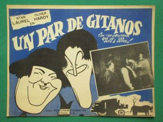Stan Laurel Oliver Hardy The Bohemian Girl Un Par De Gitanos Mexico Lobby Card 1