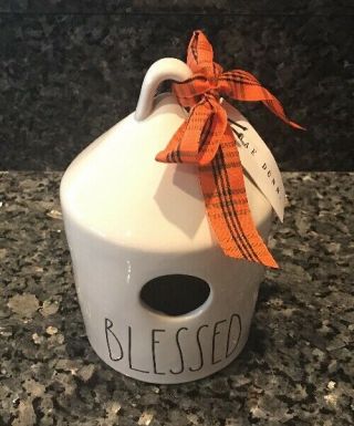 Rae Dunn Blessed Round Ceramic Birdhouse With Small Imperfection