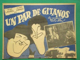 Stan Laurel Oliver Hardy The Bohemian Girl Un Par De Gitanos Mexico Lobby Card 2