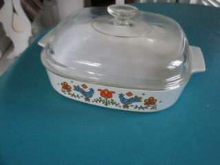 Corning Ware Country Festival Covered Casserole Friendship 1975 A - 10 - B W/ Lid