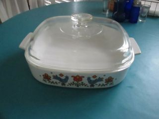 Corning Ware Country Festival Covered Casserole Friendship 1975 A - 10 - B w/ Lid 2