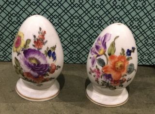 Vintage Herend Salt And Pepper Shakers Hand Painted Printemps Colorful Flowers