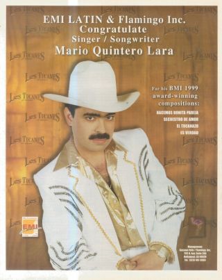 (hfbk60) Advert/poster 13x11 " Mario Quintero Lara