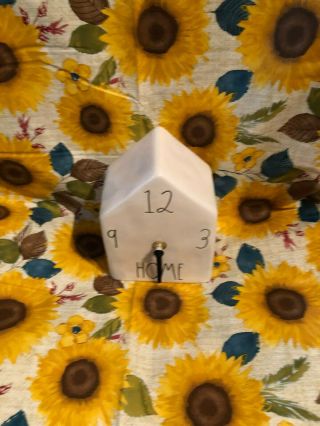 RARE Rae Dunn HOME Ceramic Birdhouse Clock 2019 White 2