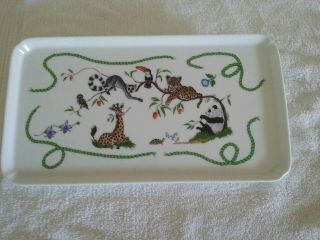 Lynn Chase Vintage 1988 Whimsical Jungle Party Serving Platter Tray.  Perfect