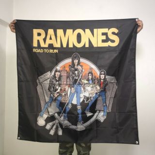 Ramones Banner Road To Ruin Cover Logo Flag Wall Tapestry Art Poster 4x4 Ft