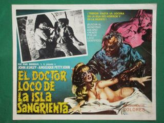 Mad Doctor Of Blood Island Horror Breasts Sexy Babe Monster Mexican Lobby Card