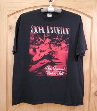 Social Distortion Sex Love And Rock N Roll 2005 Tour Black Punk T - Shirt Size Xl
