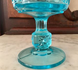 Paden City Light Blue Elegant Glass Goblet Wine Black Forest - Moose Elk Doe Dog 3
