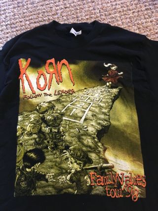 Korn Metal Concert T Shirt Family Values Tour 1998 Gently Xl T Shirt