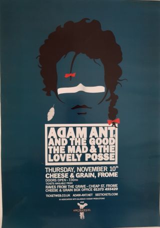 Adam Ant / The Ants Frome 10 Nov Rare Tour Poster A 3 Size