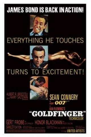 Goldfinger Movie Poster James Bond Rare Hot 24x36