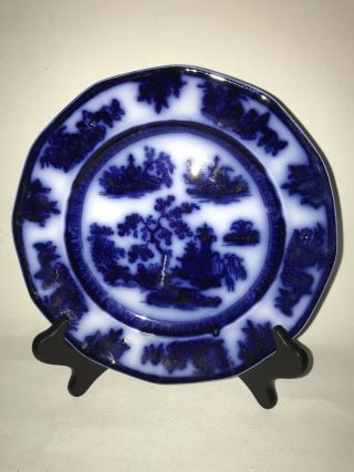 Antique Flow Blue China Chapoo Plate Wedgwood