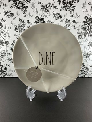 Rae Dunn Melamine Ivory Dine 10 Inch Large Round Dinner Plates,  Ll,  Set Of 4