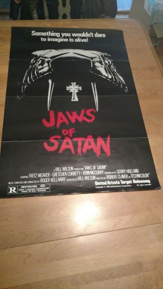 Jaws Of Satan 27x 41 Vintage Poster 1981 (king Cobra) Horror
