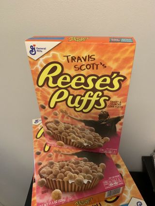 Limited Travis Scott X Reeses Puffs Cereal - Look Mom I Can Fly - 3 For $22.  50