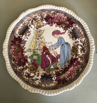 Vintage W.  T.  Copeland & Sons Stoke On Trent Floral Hamlet 11” Rare Plate