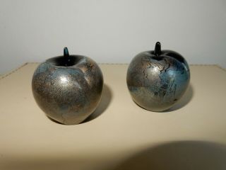 Isle Of Wight Glass Azurene Small Apples – Gold & Silver Leaf