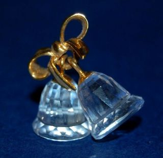 Swarovski Memories Bells Cut Crystal Rhodium Plated Silver Ribbon Ornament 2