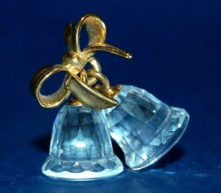 Swarovski Memories Bells Cut Crystal Rhodium Plated Silver Ribbon Ornament 3