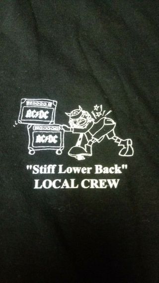 Ac/dc Concert Crew Shirt 2000 Stiff Upper Lip Concert Tour Xl Local Crew Metal