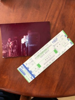 David Bowie Ticket,  Thin White Duke Photo.  La Lakers & Kings Forum