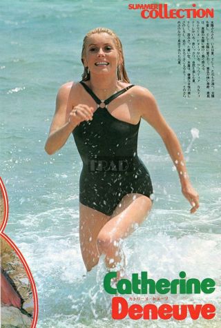 Catherine Deneuve In Swimsuit 1974 Japan Picture Clipping 8x11.  6 Se/n