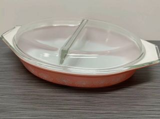 Pyrex Pink Daisy 1.  5 Quart Divided Dish With Lid 2