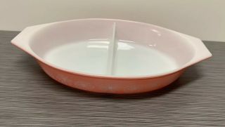 Pyrex Pink Daisy 1.  5 Quart Divided Dish With Lid 6