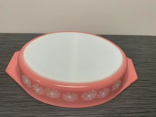 Pyrex Pink Daisy 1.  5 Quart Divided Dish With Lid 8