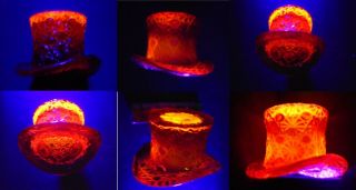 1 Vintage Fenton Uranium Glass Mixture Top Hat Uv Black Light