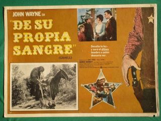 John Wayne Cahill Western De Su Propia Sangre Spanish Mexican Lobby Card 2