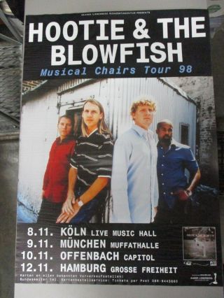 German Rock Roll Concert Poster Hootie & The Blowfish Musical Chairs Tour 1998