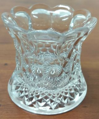 Eapg Circ 1906 Steimer Glass Sawtooth Honeycomb Diamond Pattern Toothpick Holder