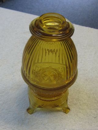 Viking Glass Amber Pot Belly Stove Glimmer