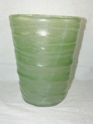 C1930s Consolidated Catalonian Glass Large 8 " Vase - Color Is Jade