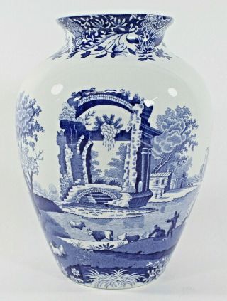 Spode - England Blue Italian Countryside Porcelain 8 " Vase