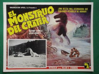 The Crater Lake Monster Horror Dinosaur Art Orig Mexican Lobby Card 2