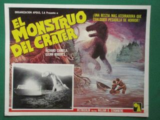 The Crater Lake Monster Horror Dinosaur Art Orig Mexican Lobby Card 4