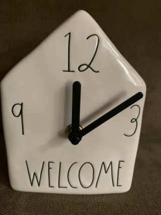 Rae Dunn Welcome Ceramic Birdhouse Clock
