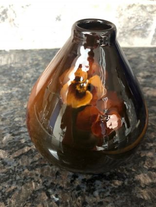 Antique Weller Art Pottery Louwelsa Brown Glaze Floral Flower Vase 238 Signed