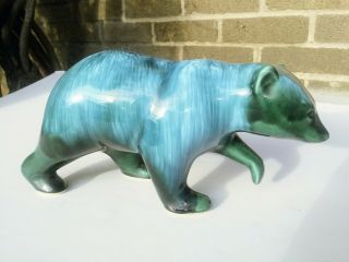 Vintage Blue Mountain Pottery Bear Stunning Rare Blue Green Drip Glaze