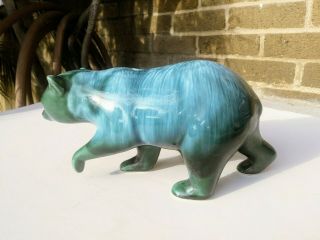 Vintage Blue Mountain Pottery Bear Stunning Rare Blue Green Drip Glaze 3