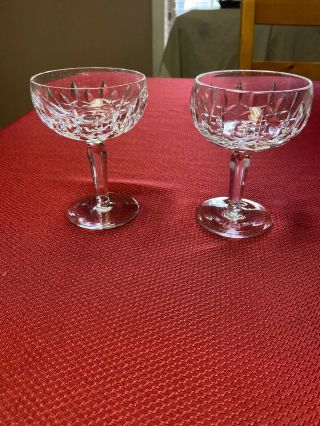 Waterford Irish Crystal.  Kildare.  5 1/4 " Coupe Champagne Glasses.  Set Of Two
