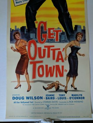 14x36 Movie Poster Insert Get Out Of Town 1959 4