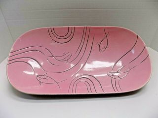 Mcm Roselane Pasadena California Art Pottery Abstract Fish Bowl Usa Vtg Retro